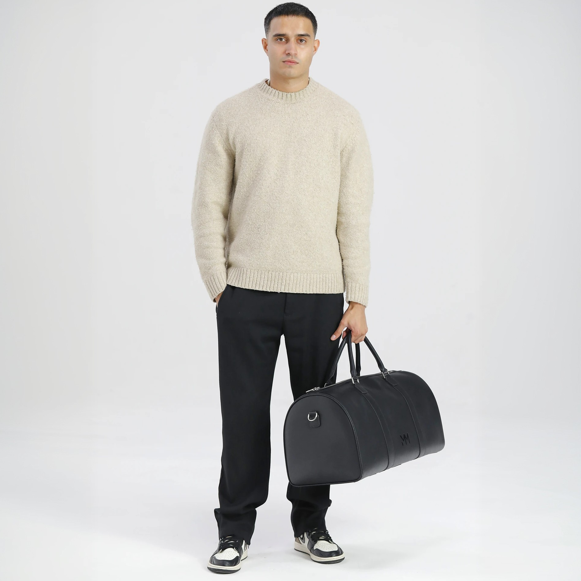 MM London Nardo Saffiano Black Duffel Bag